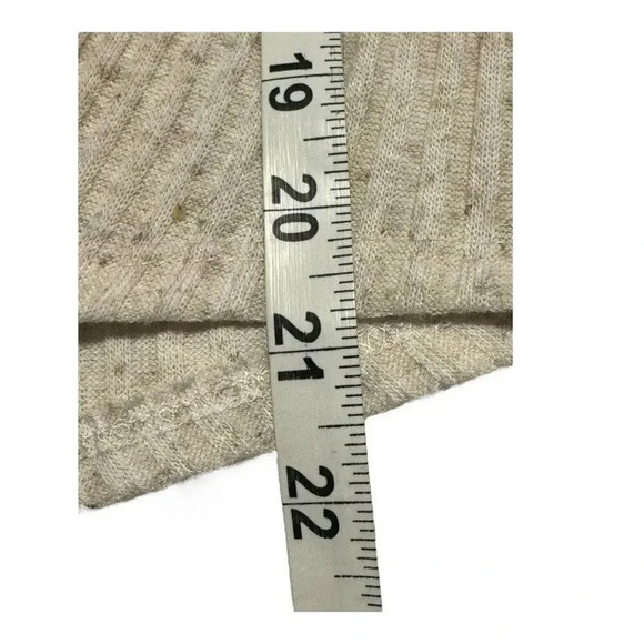 Alya Women’s Large Cream Tie Front Button Front Lace V-Neck Ribbed Knit Top - Picture 6 of 7